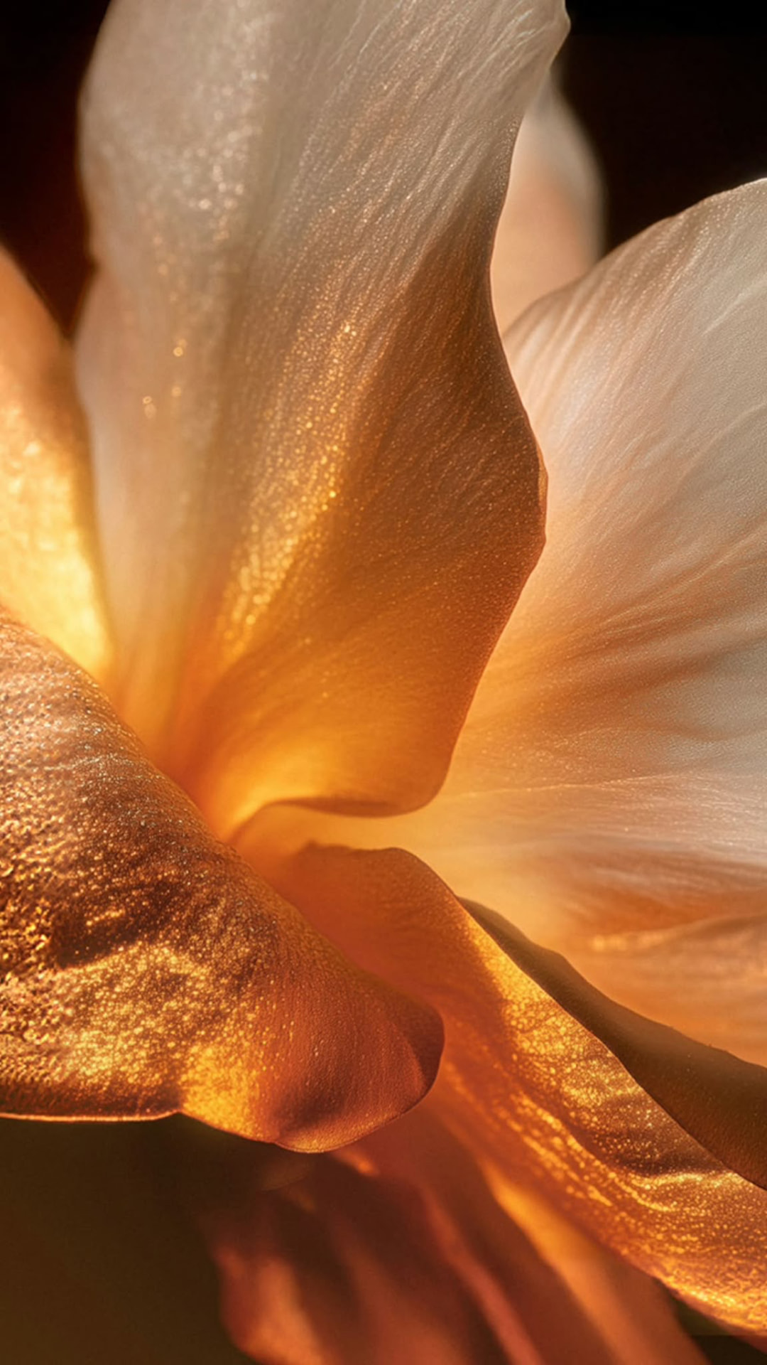 Gouden bloemblad in tegenlicht